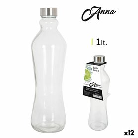 Bouteille en Verre Anna 1 L Capsule métallique Métal verre (12 Unités)