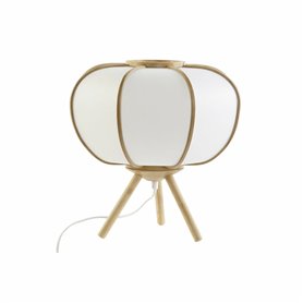 Lampe de bureau DKD Home Decor 34 x 34 x 33 cm Naturel Blanc Bambou 220 V 50 W