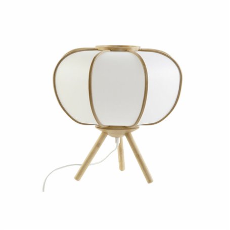 Lampe de bureau DKD Home Decor 34 x 34 x 33 cm Naturel Blanc Bambou 220 V 50 W