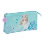 Trousse Fourre-Tout Triple Frozen Hello spring Bleu clair 22 x 12 x 3 cm