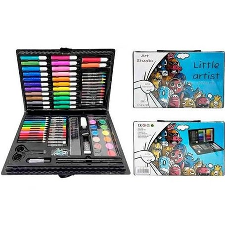 Set de peinture Alex Bog Little Artist 86 Pièces Porte documents Multicouleur