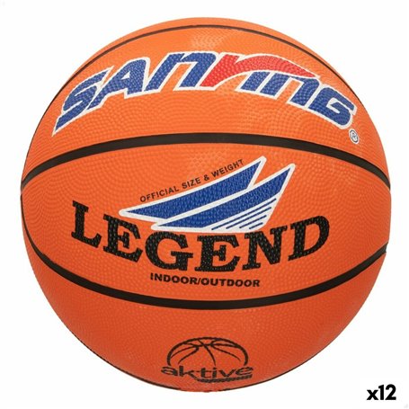 Ballon de basket Aktive Nylon Caoutchouc Polycarbonate 12 Unités