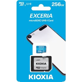 Carte Mémoire Micro SD avec Adaptateur Kioxia Exceria UHS-I Cours 10 Bleu 256 GB