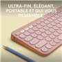 Logitech Pebble Keys 2 K380s clavier RF sans fil + Bluetooth AZERTY Français Rose