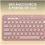 Logitech Pebble Keys 2 K380s clavier RF sans fil + Bluetooth AZERTY Français Rose