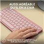 Logitech Pebble Keys 2 K380s clavier RF sans fil + Bluetooth AZERTY Français Rose