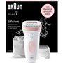 Épilateur électrique - BRAUN - Silk-épil 7 - Épilation facile - Peau douce longue durée - 7-030 - Blanc / Rose