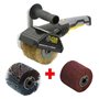 FARTOOLS   Rénovateur REX120C + brosse lanieres abrasives et fibre synthétique  Pour bois et métal - Surfaces planes ou complexe