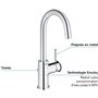 Mitigeur monocommande Lavabo - GROHE - Taille L - Chromé - Pivotant - Economie d'eau