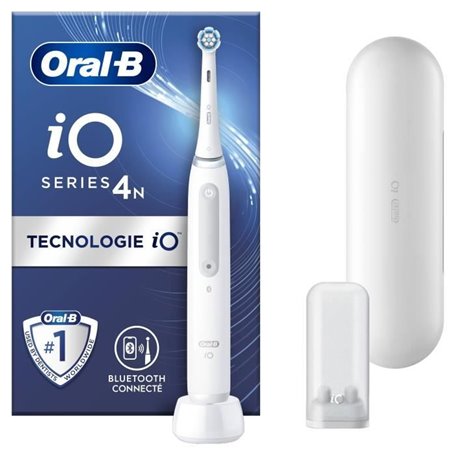 Brosse a dents électrique ORAL-B iO4 connectée - blanche - 4 modes de brossage - 1 Brossette