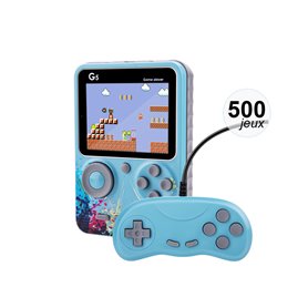 Console émulateur 500 jeux avec manette multijoueurs - Modèle StreetArt - Bleue