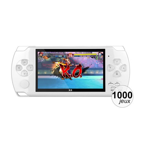 Console émulateur portable 4.3 pouces avec lecteur audio/vidéo - Blanche