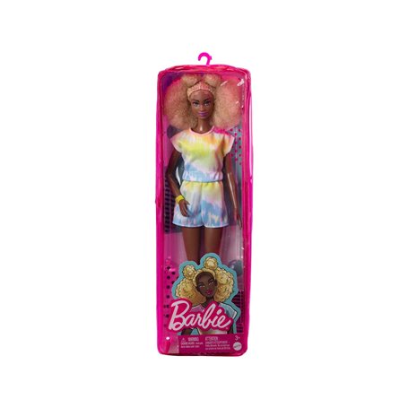 Barbie Fashionistas - Coupe afro blonde avec combishort tie and dye