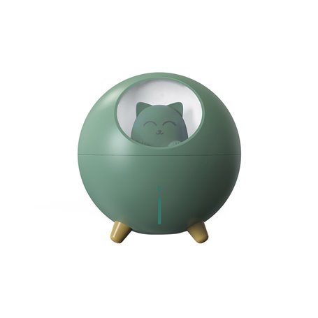 Humidificateur veilleuse - Modèle Planet Cat - Vert