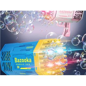 Bazooka à bulles LED 69 trous - Modèle Bubble Gun - Bleu