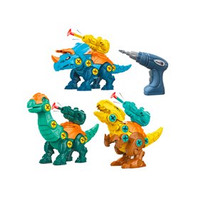 Dinosaures 3en1 à assembler avec visseuse et cible