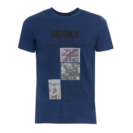 Husky T-shirts Bleu Homme