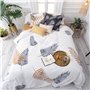 Housse de Couette HappyFriday Blanc Foliage  Multicouleur 155 x 220 cm