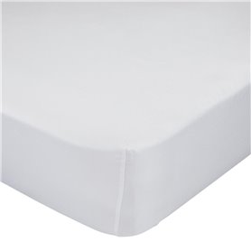 Drap housse HappyFriday Basic Blanc 140 x 200 x 32 cm