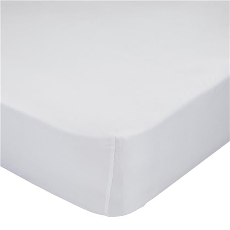 Drap housse HappyFriday BASIC Blanc 90 x 200 x 32 cm