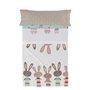 Jeu de draps HappyFriday Moshi Moshi Rabbit family Multicouleur Lit 1 persone 2 Pièces