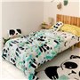 Parure de couette HappyFriday Moshi Moshi Panda Garden Blue Bleu Lit 1 persone 2 Pièces