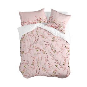 Housse de Couette HappyFriday Chinoiserie rose Multicouleur 155 x 220 cm