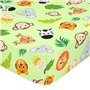 Drap housse HappyFriday MR FOX Multicouleur Vert clair 70 x 140 x 14 cm animaux