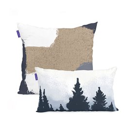 Set de housses de coussin HappyFriday Blanc Nightfall Multicouleur 2 Pièces