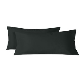 Taie d'oreiller HappyFriday BASIC Noir 45 x 110 cm (2 Unités)