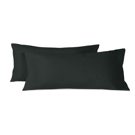 Taie d'oreiller HappyFriday BASIC Noir 45 x 110 cm (2 Unités)