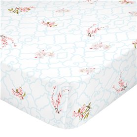 Drap housse HappyFriday Sakura Multicouleur 160 x 200 x 32 cm