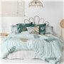 Housse de Couette HappyFriday Blanc Foliage mint  Multicouleur 200 x 200 cm