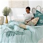 Housse de Couette HappyFriday Blanc Foliage mint  Multicouleur 200 x 200 cm