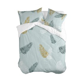 Housse de Couette HappyFriday Blanc Foliage mint  Multicouleur 260 x 240 cm