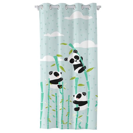 Rideau HappyFriday Moshi Moshi Panda Garden Bleu 140 x 265 cm