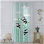 Rideau HappyFriday Moshi Moshi Panda Garden Bleu 140 x 265 cm