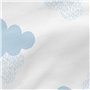 Drap housse HappyFriday BASIC KIDS Bleu 60 x 120 x 14 cm Nuages