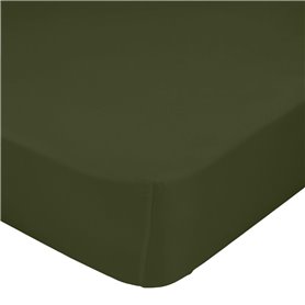 Drap housse HappyFriday BASIC Vert foncé 180 x 200 x 32 cm