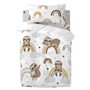 Parure de couette HappyFriday Moshi Moshi Sleepy Sloth Multicouleur Lit de bébé 2 Pièces