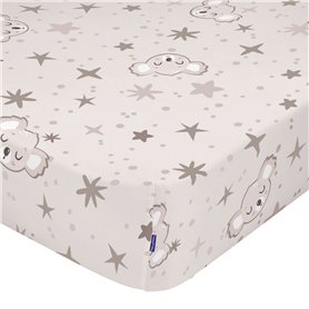 Drap housse HappyFriday MOSHI MOSHI Gris Multicouleur 60 x 120 x 14 cm Koala