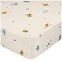 Drap housse HappyFriday MINI Beige Multicouleur 60 x 120 x 14 cm animaux