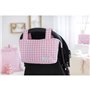 Sac organisateur pour poussette de bébé Mi bollito Rose Vichy 15 x 18 x 45 cm