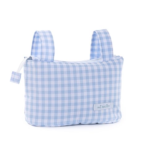 Sac organisateur pour poussette de bébé Mi bollito Bleu Vichy 15 x 18 x 45 cm