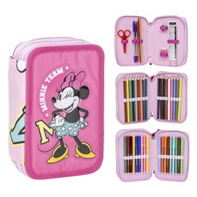 Pochette à crayons triple Minnie Mouse Fuchsia 12