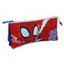 Trousse Fourre-Tout Triple Spidey Rouge 22 x 12 x 2 cm