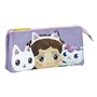 Trousse Fourre-Tout Triple Gabby's Dollhouse Lila 22 x 11 x 2 cm