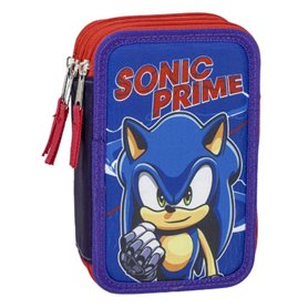 Pochette à crayons triple Sonic Bleu 12