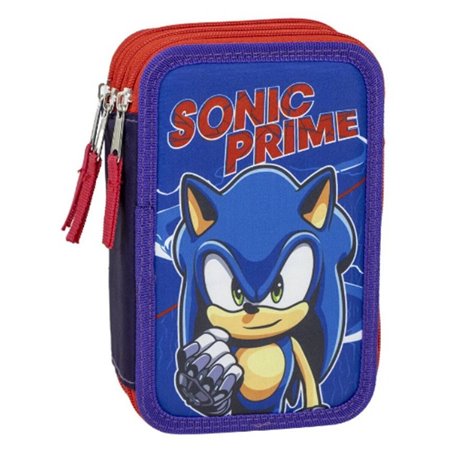Pochette à crayons triple Sonic Bleu 12