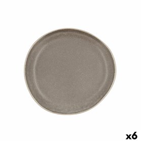 Assiette plate Bidasoa Gio Irrégulier 20 cm Céramique Gris (6 Unités)